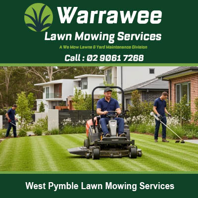Expert gardeners providing lawn care and striping service at home in West Pymble Sydney